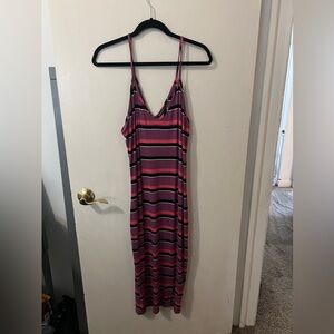 Express XL Ribbed Stripped Midi Dress.
